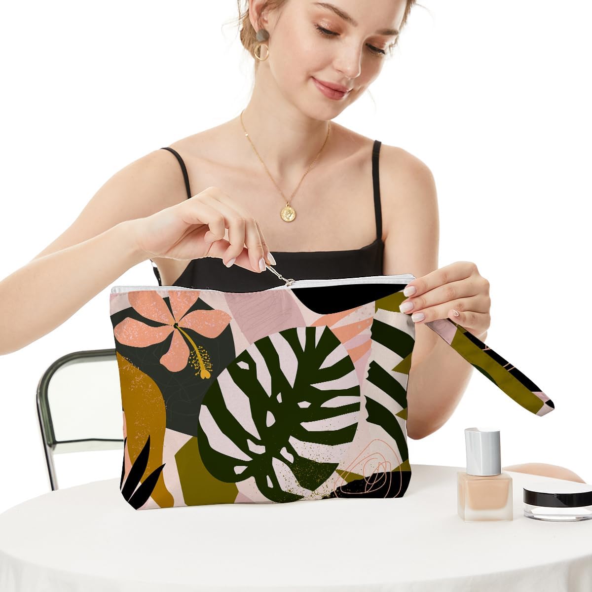 Palm leaves Wet Bag Travel Wet Dry Bag Beach Bag Diaper Bag Wet Bag For Swimsuit Travel Makeup Bag Toiletry Bag