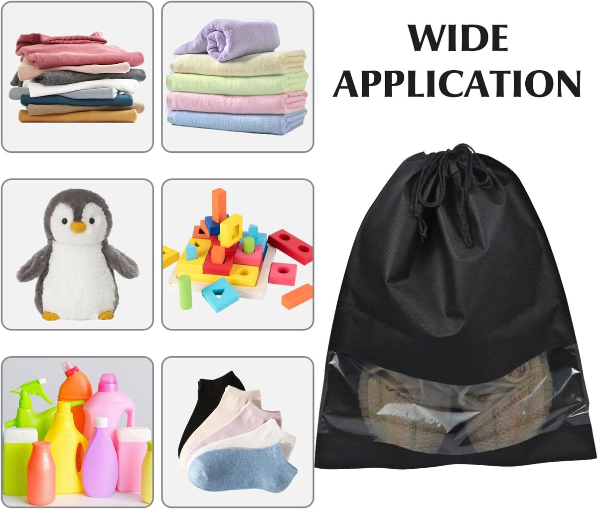 5 Pack Shoe Bags for Travel, Drawstring Bag for Men Women, Shoe Storage, Travel Essentials, Organization Accessories (5, Pink)