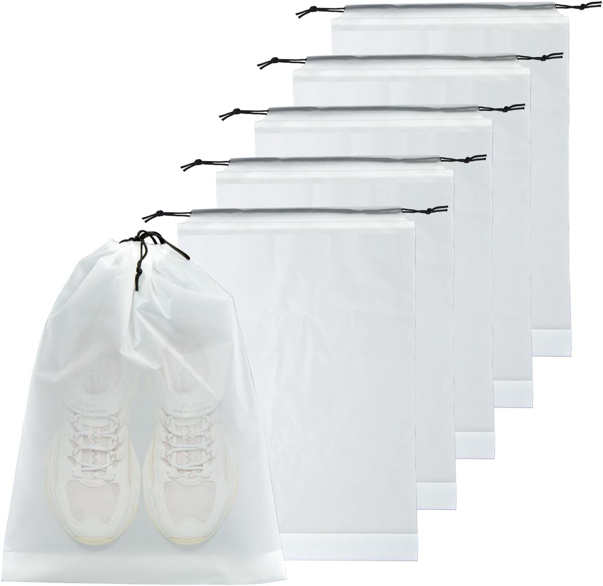 5 Pack Shoe Bags for Travel, Drawstring Bag for Men Women, Shoe Storage, Travel Essentials, Organization Accessories (5, Pink)