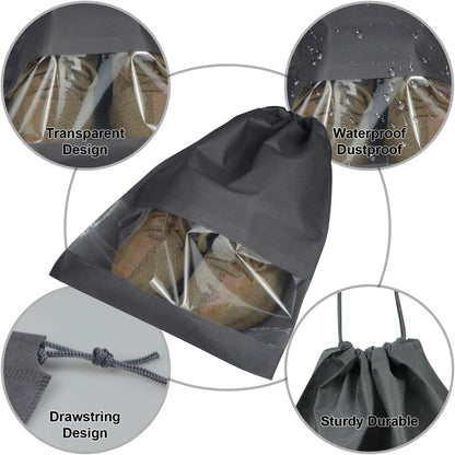 5 Pack Shoe Bags for Travel, Drawstring Bag for Men Women, Shoe Storage, Travel Essentials, Organization Accessories (5, Pink)