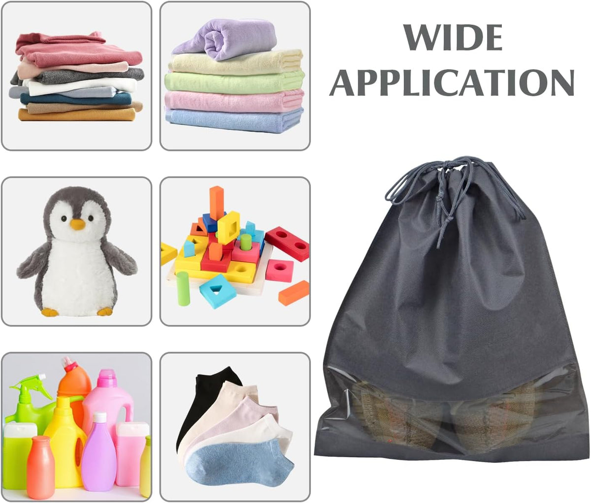 5 Pack Shoe Bags for Travel, Drawstring Bag for Men Women, Shoe Storage, Travel Essentials, Organization Accessories (5, Pink)