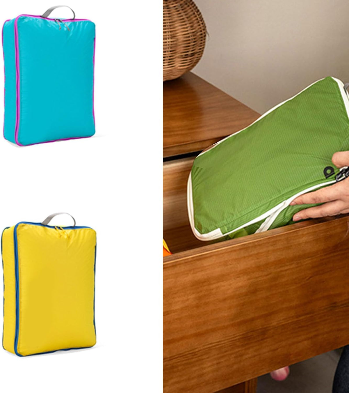 Travel Clothes Compressions Storage Bag Clothes Packings Bag Suitable for Camping Hiking Saving Luggage Space Travel Compaction Packaging Cuboids