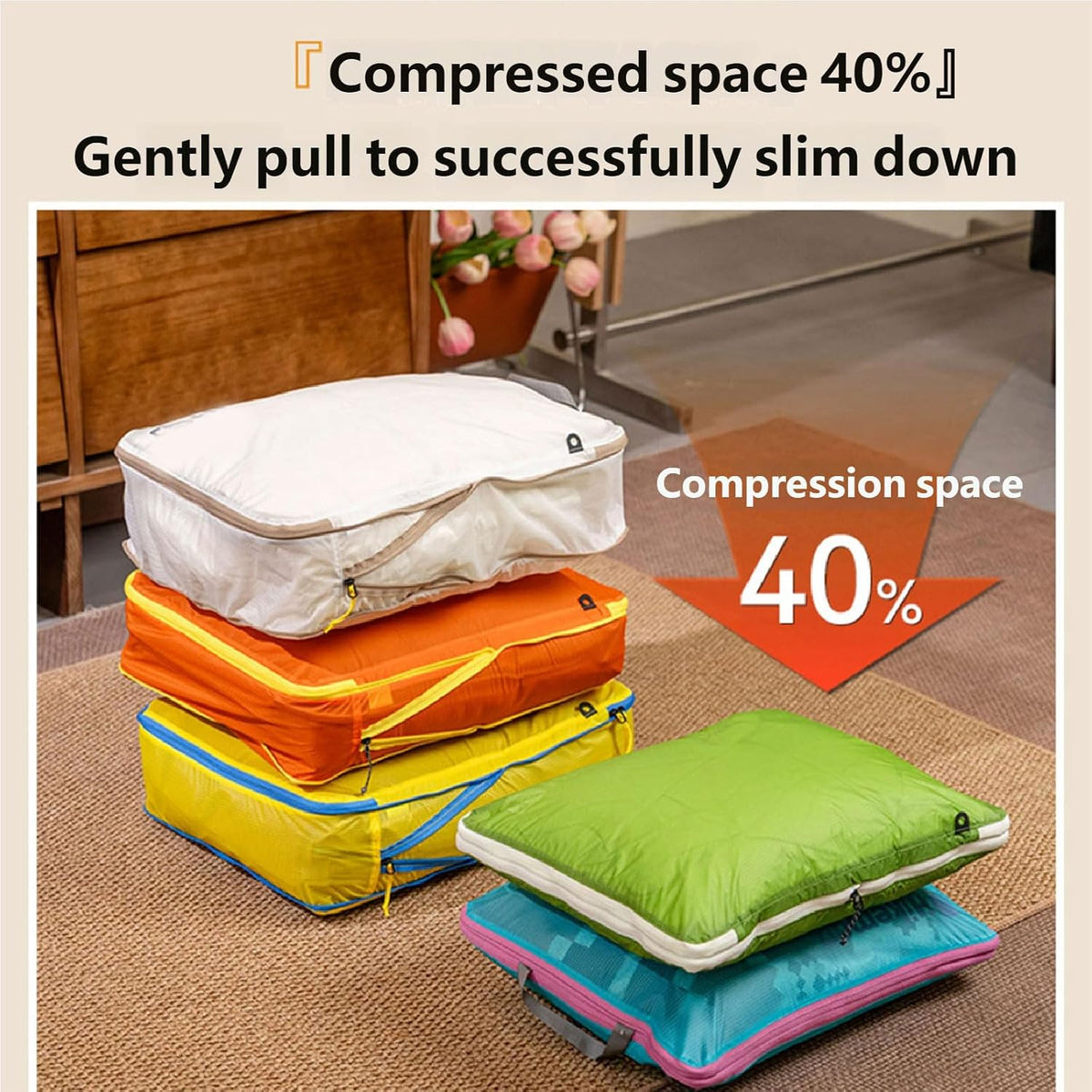 Travel Clothes Compressions Storage Bag Clothes Packings Bag Suitable for Camping Hiking Saving Luggage Space Travel Compaction Packaging Cuboids