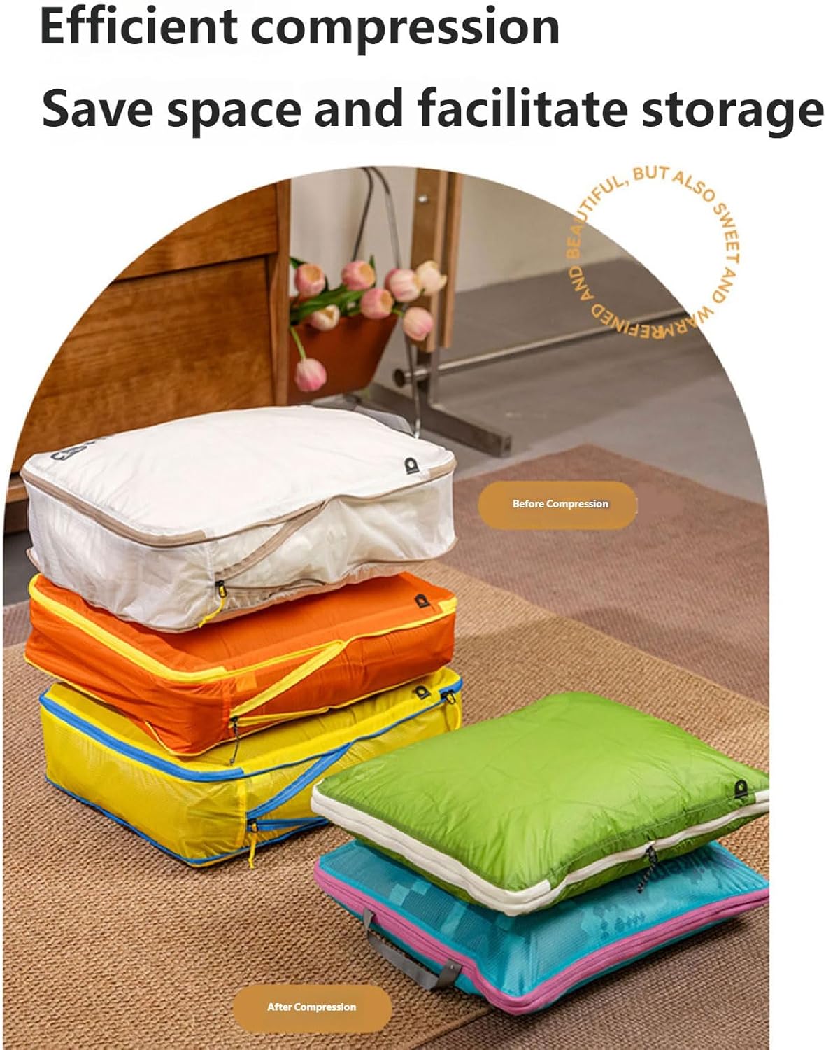 Travel Clothes Compressions Storage Bag Clothes Packings Bag Suitable for Camping Hiking Saving Luggage Space Travel Compaction Packaging Cuboids