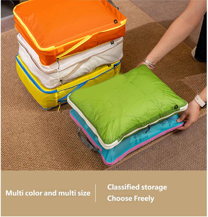 Travel Clothes Compressions Storage Bag Clothes Packings Bag Suitable for Camping Hiking Saving Luggage Space Travel Compaction Packaging Cuboids