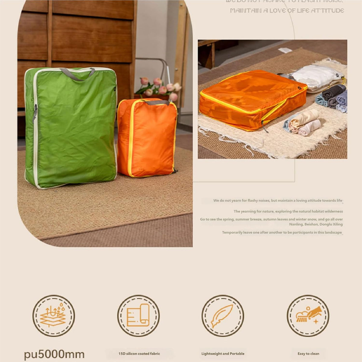 Travel Clothes Compressions Storage Bag Clothes Packings Bag Suitable for Camping Hiking Saving Luggage Space Travel Compaction Packaging Cuboids