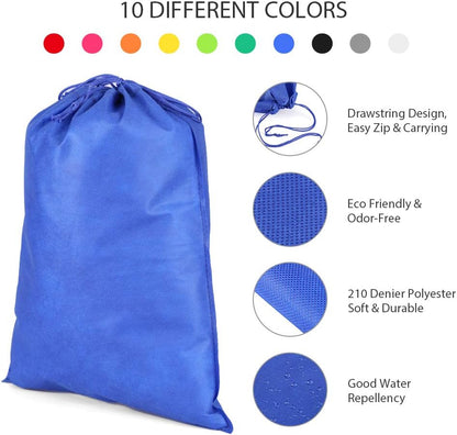 10 PCS Travel Shoe Bags, Non-Woven With Rope For Men and Women Travel Packing Shoe Organizers, X-Large, Rainbow