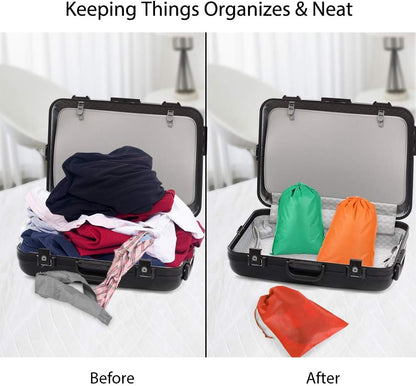 10 PCS Travel Shoe Bags, Non-Woven With Rope For Men and Women Travel Packing Shoe Organizers, X-Large, Rainbow