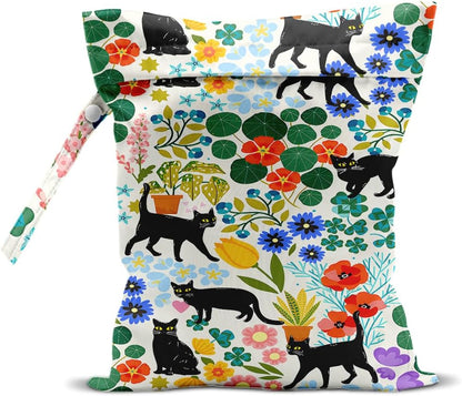 2Pcs Dog Wet Bags 12x10 Inch, Cute Dogs Waterproof Travel Laundry Bags, Washable Reusable Wet Dry Bag for Swimsuit Beach Diapers Dirty Yoga Gym Clothes, Dachshund Gifts for Women Friend Travelers