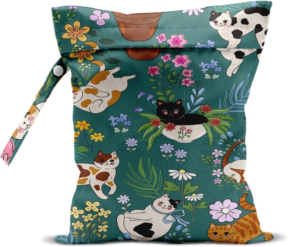 2Pcs Dog Wet Bags 12x10 Inch, Cute Dogs Waterproof Travel Laundry Bags, Washable Reusable Wet Dry Bag for Swimsuit Beach Diapers Dirty Yoga Gym Clothes, Dachshund Gifts for Women Friend Travelers
