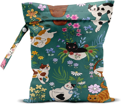 2Pcs Dog Wet Bags 12x10 Inch, Cute Dogs Waterproof Travel Laundry Bags, Washable Reusable Wet Dry Bag for Swimsuit Beach Diapers Dirty Yoga Gym Clothes, Dachshund Gifts for Women Friend Travelers