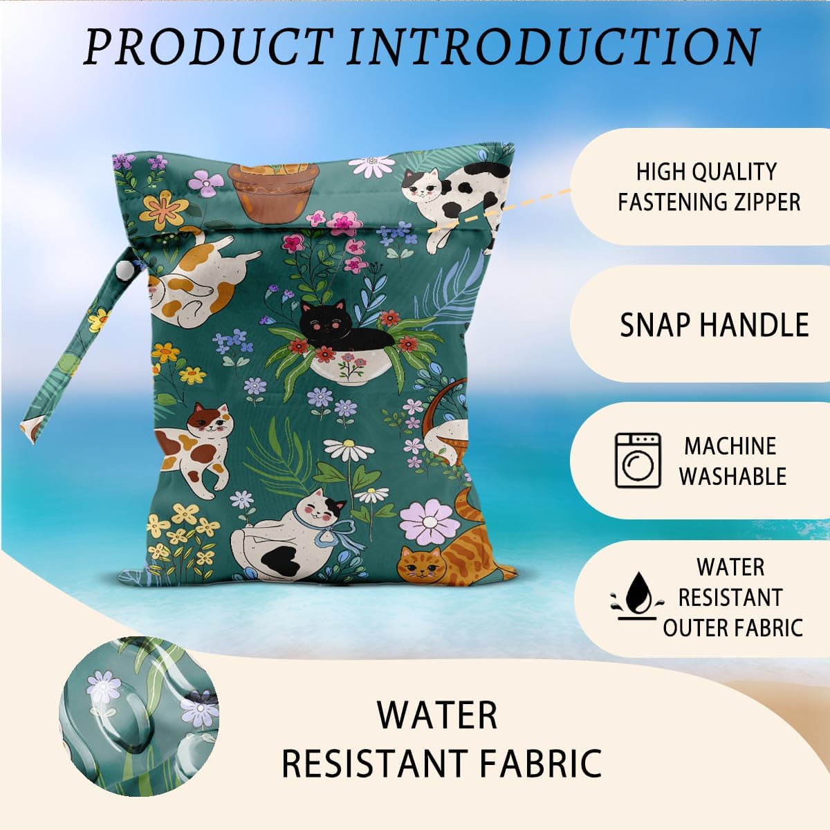 2Pcs Dog Wet Bags 12x10 Inch, Cute Dogs Waterproof Travel Laundry Bags, Washable Reusable Wet Dry Bag for Swimsuit Beach Diapers Dirty Yoga Gym Clothes, Dachshund Gifts for Women Friend Travelers