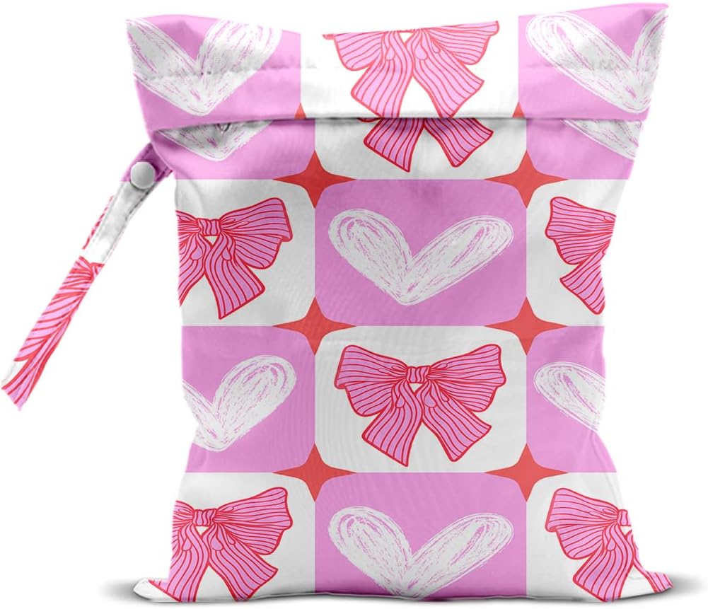 2Pcs Dog Wet Bags 12x10 Inch, Cute Dogs Waterproof Travel Laundry Bags, Washable Reusable Wet Dry Bag for Swimsuit Beach Diapers Dirty Yoga Gym Clothes, Dachshund Gifts for Women Friend Travelers