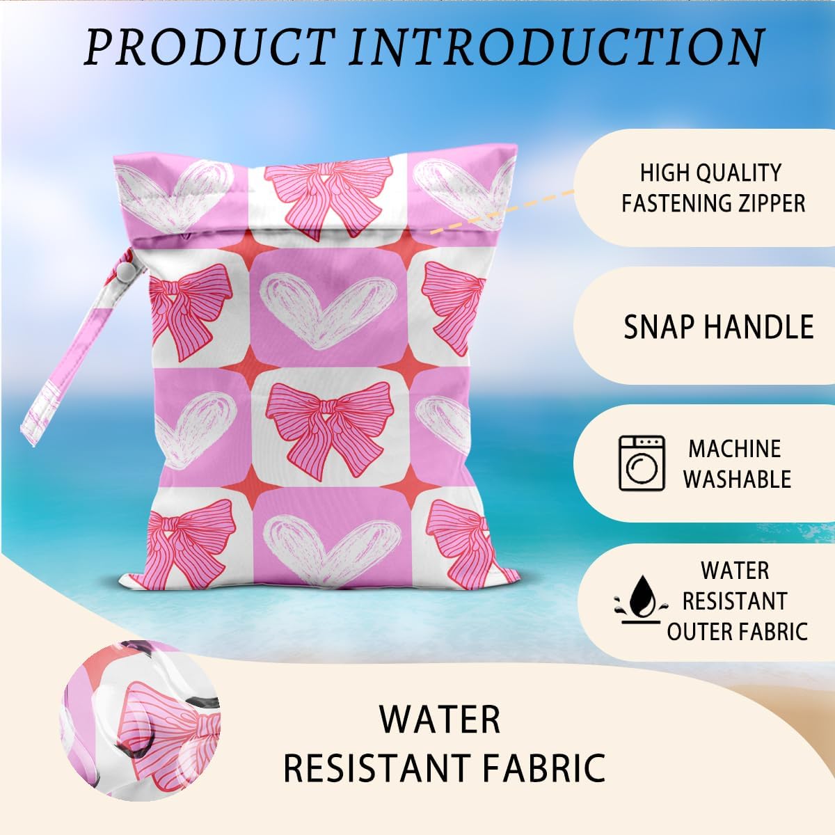 2Pcs Dog Wet Bags 12x10 Inch, Cute Dogs Waterproof Travel Laundry Bags, Washable Reusable Wet Dry Bag for Swimsuit Beach Diapers Dirty Yoga Gym Clothes, Dachshund Gifts for Women Friend Travelers