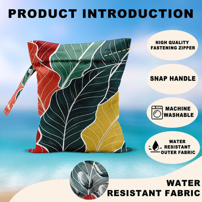 2Pcs Dog Wet Bags 12x10 Inch, Cute Dogs Waterproof Travel Laundry Bags, Washable Reusable Wet Dry Bag for Swimsuit Beach Diapers Dirty Yoga Gym Clothes, Dachshund Gifts for Women Friend Travelers