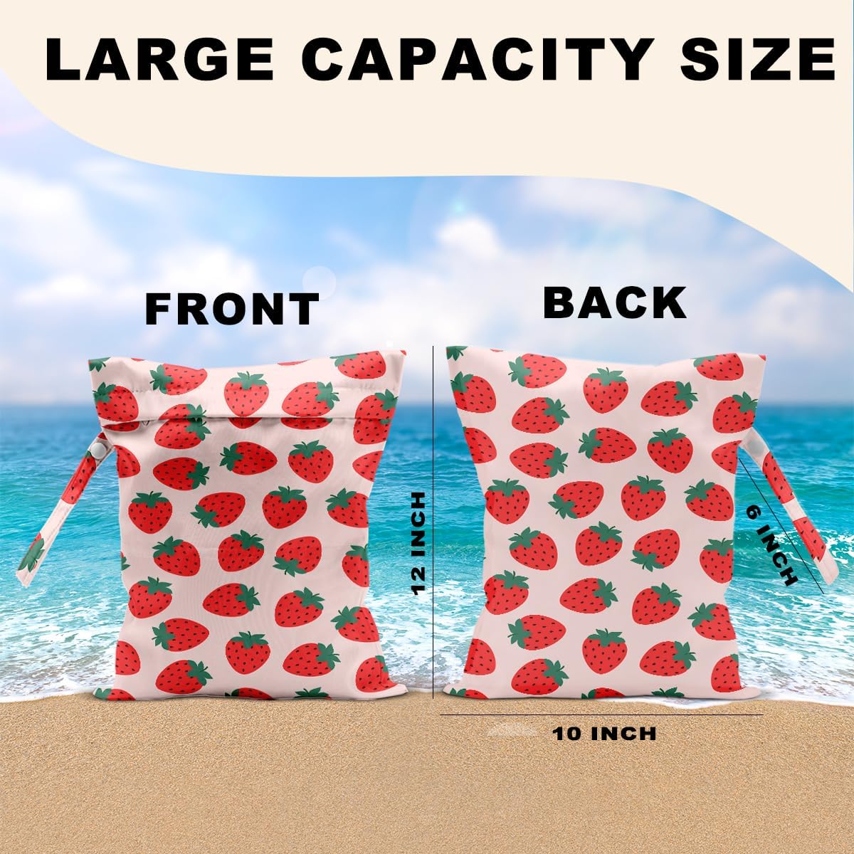 2Pcs Dog Wet Bags 12x10 Inch, Cute Dogs Waterproof Travel Laundry Bags, Washable Reusable Wet Dry Bag for Swimsuit Beach Diapers Dirty Yoga Gym Clothes, Dachshund Gifts for Women Friend Travelers