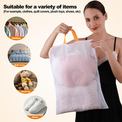 Laundry Mesh Wash Bag, Garment Bag for Washing Machine, 1L + 1M | Honeycomb mesh bags for washing underwear, bra, socks, scarf, shoes