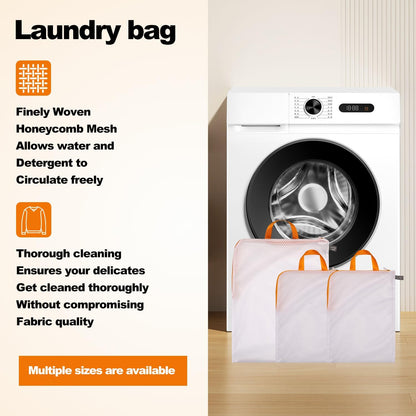 Laundry Mesh Wash Bag, Garment Bag for Washing Machine, 1L + 1M | Honeycomb mesh bags for washing underwear, bra, socks, scarf, shoes