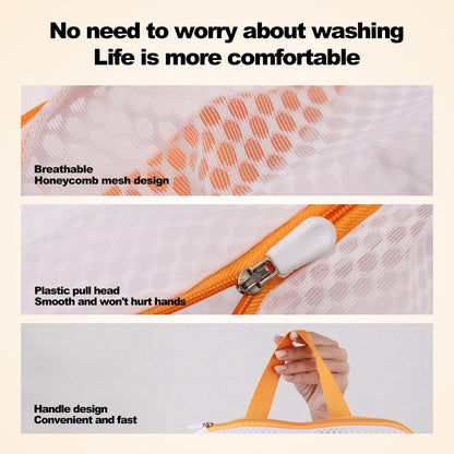 Laundry Mesh Wash Bag, Garment Bag for Washing Machine, 1L + 1M | Honeycomb mesh bags for washing underwear, bra, socks, scarf, shoes