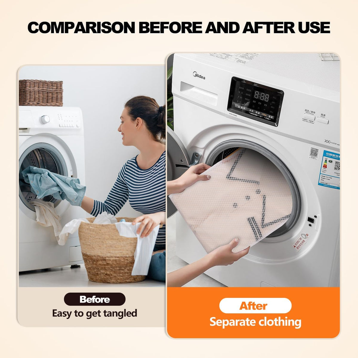 Laundry Mesh Wash Bag, Garment Bag for Washing Machine, 1L + 1M | Honeycomb mesh bags for washing underwear, bra, socks, scarf, shoes