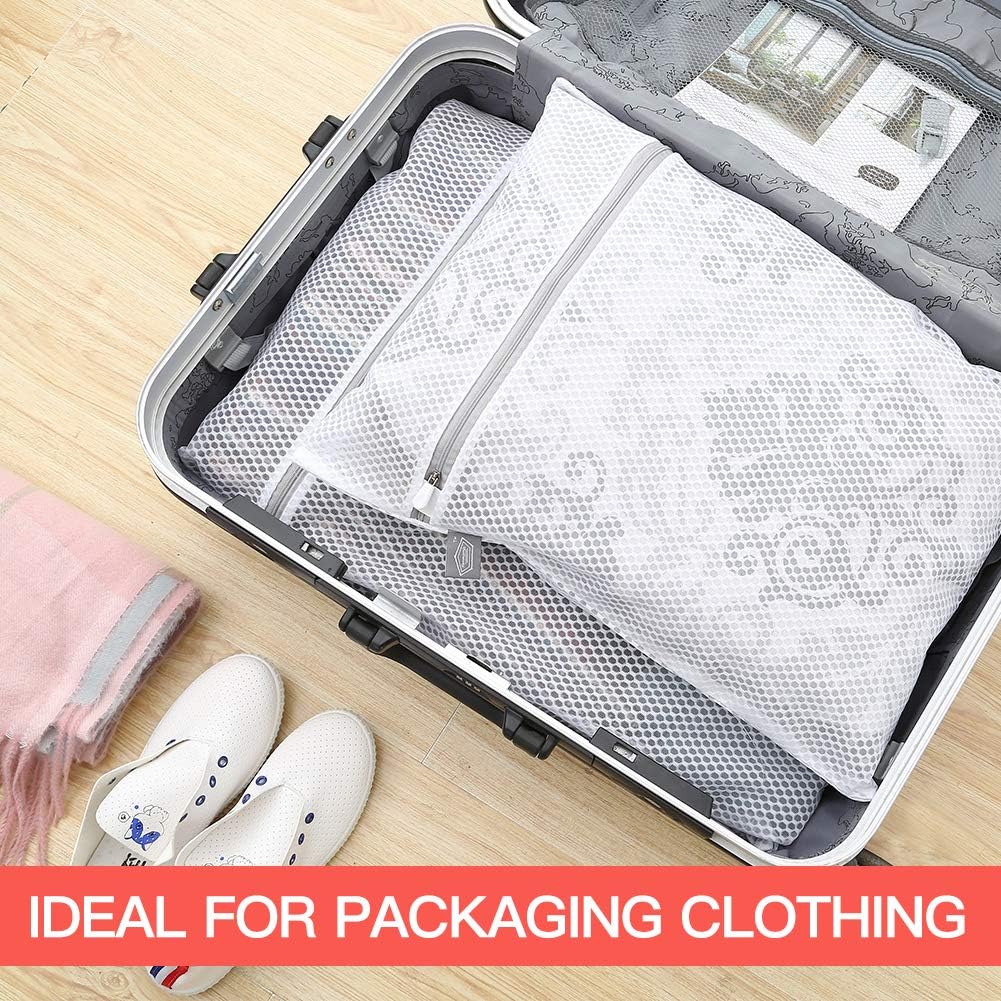 Laundry Mesh Wash Bag, Garment Bag for Washing Machine, 1L + 1M | Honeycomb mesh bags for washing underwear, bra, socks, scarf, shoes