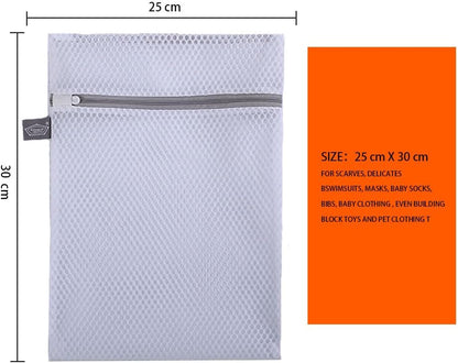 Laundry Mesh Wash Bag, Garment Bag for Washing Machine, 1L + 1M | Honeycomb mesh bags for washing underwear, bra, socks, scarf, shoes