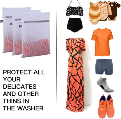 Laundry Mesh Wash Bag, Garment Bag for Washing Machine, 1L + 1M | Honeycomb mesh bags for washing underwear, bra, socks, scarf, shoes