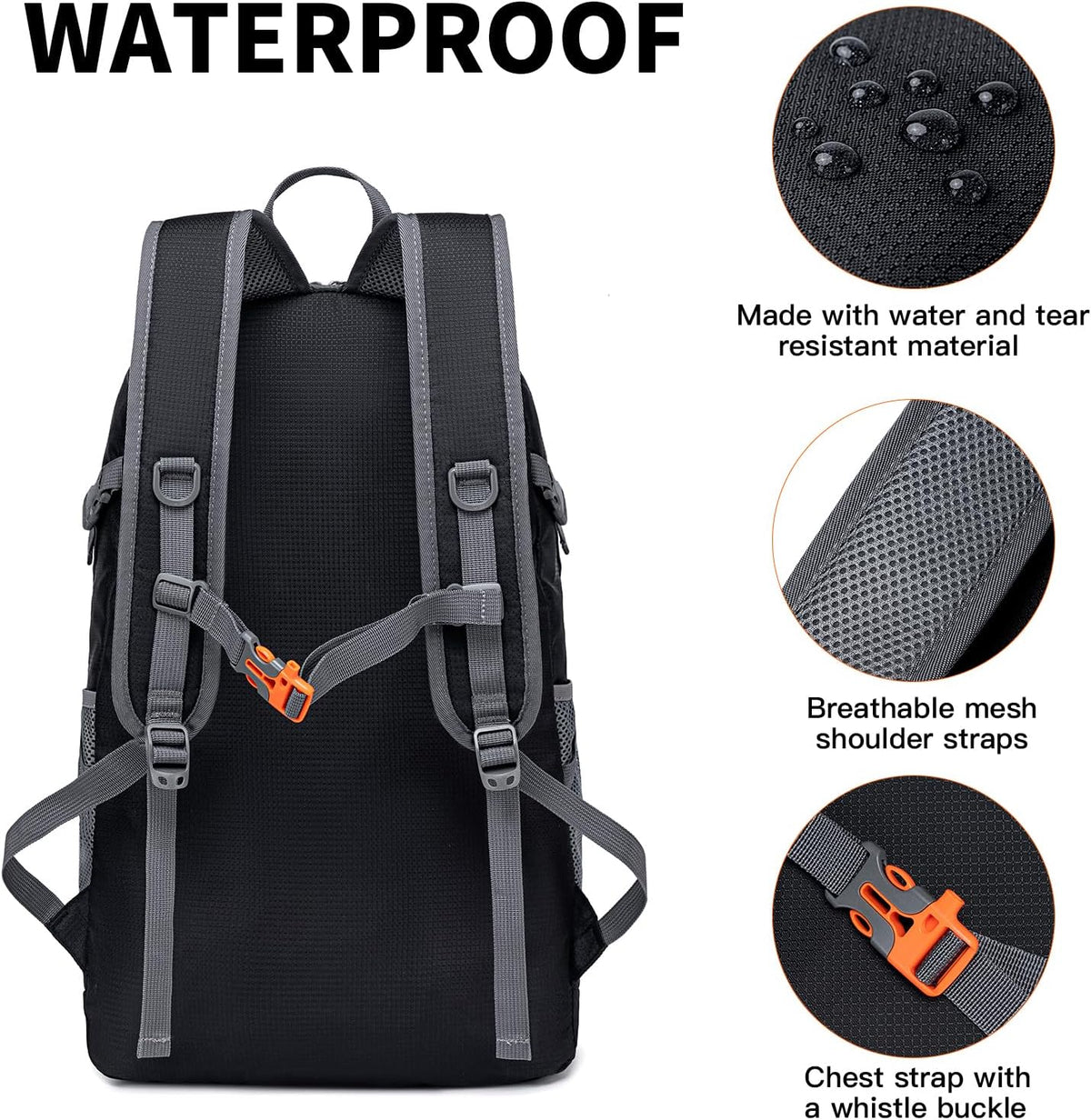Backpack - Ultra Lightweight Packable Backpack for Travel Camping, Hiking Back Pack Waterproof Foldable Daypack
