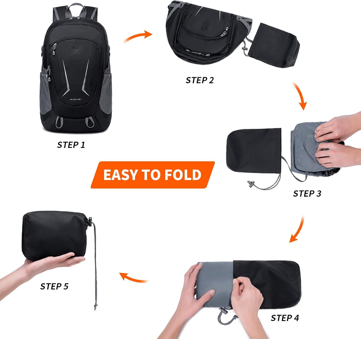 Backpack - Ultra Lightweight Packable Backpack for Travel Camping, Hiking Back Pack Waterproof Foldable Daypack