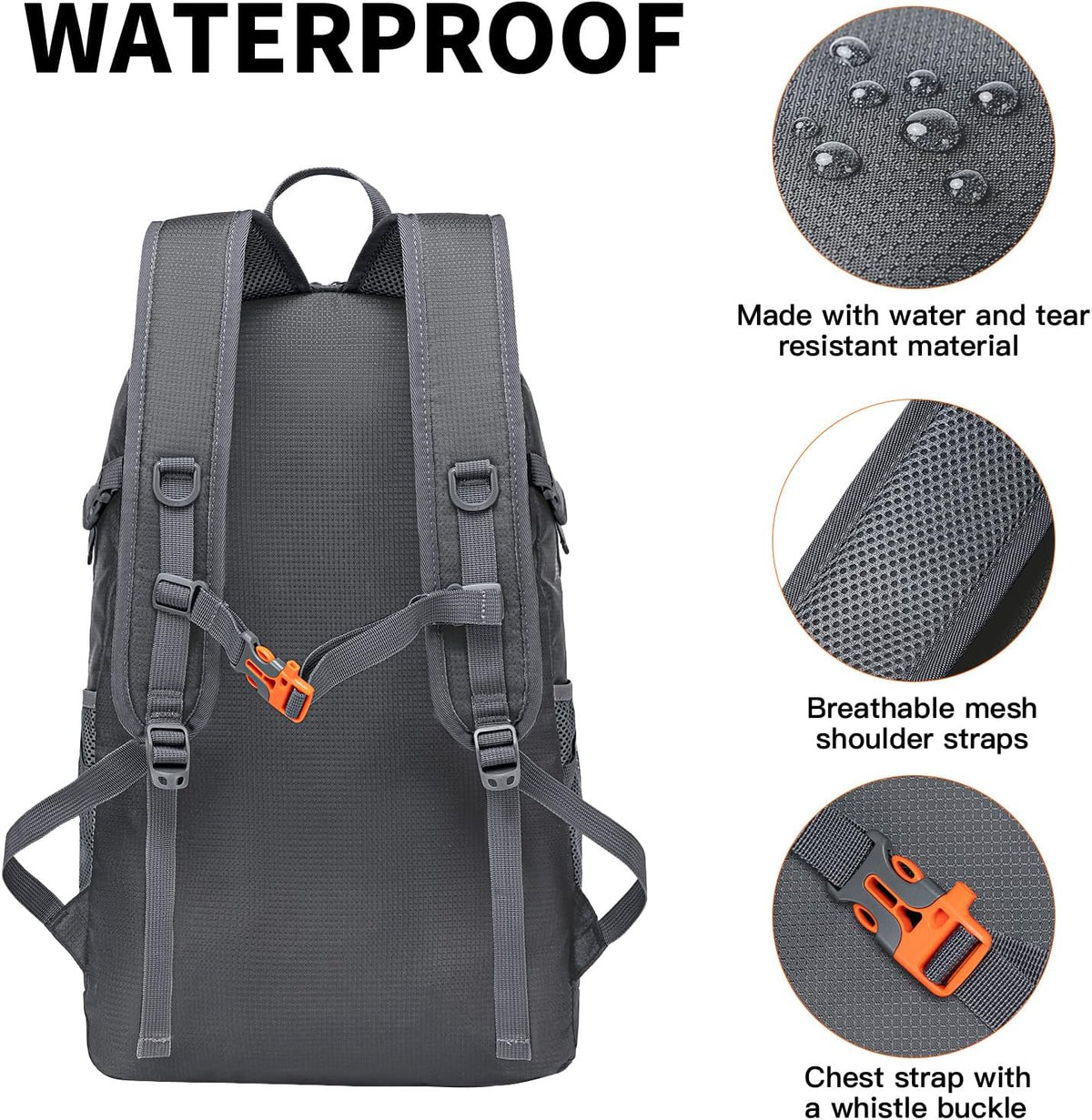 Backpack - Ultra Lightweight Packable Backpack for Travel Camping, Hiking Back Pack Waterproof Foldable Daypack
