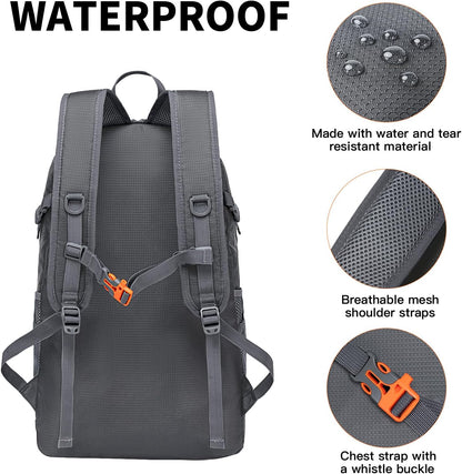 Backpack - Ultra Lightweight Packable Backpack for Travel Camping, Hiking Back Pack Waterproof Foldable Daypack