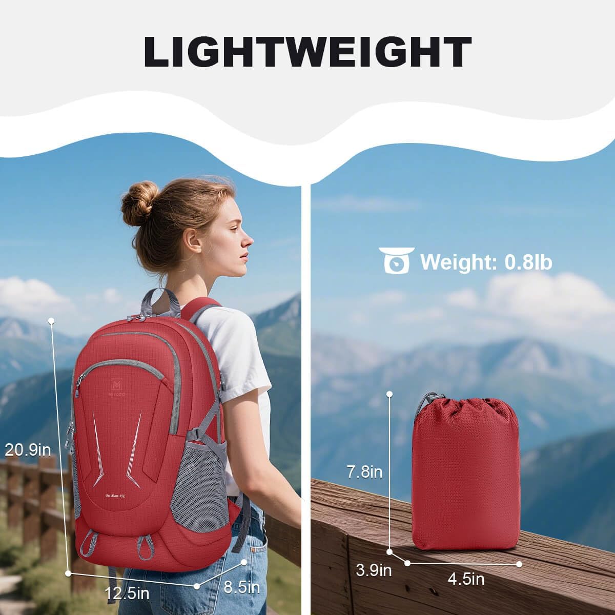 Backpack - Ultra Lightweight Packable Backpack for Travel Camping, Hiking Back Pack Waterproof Foldable Daypack
