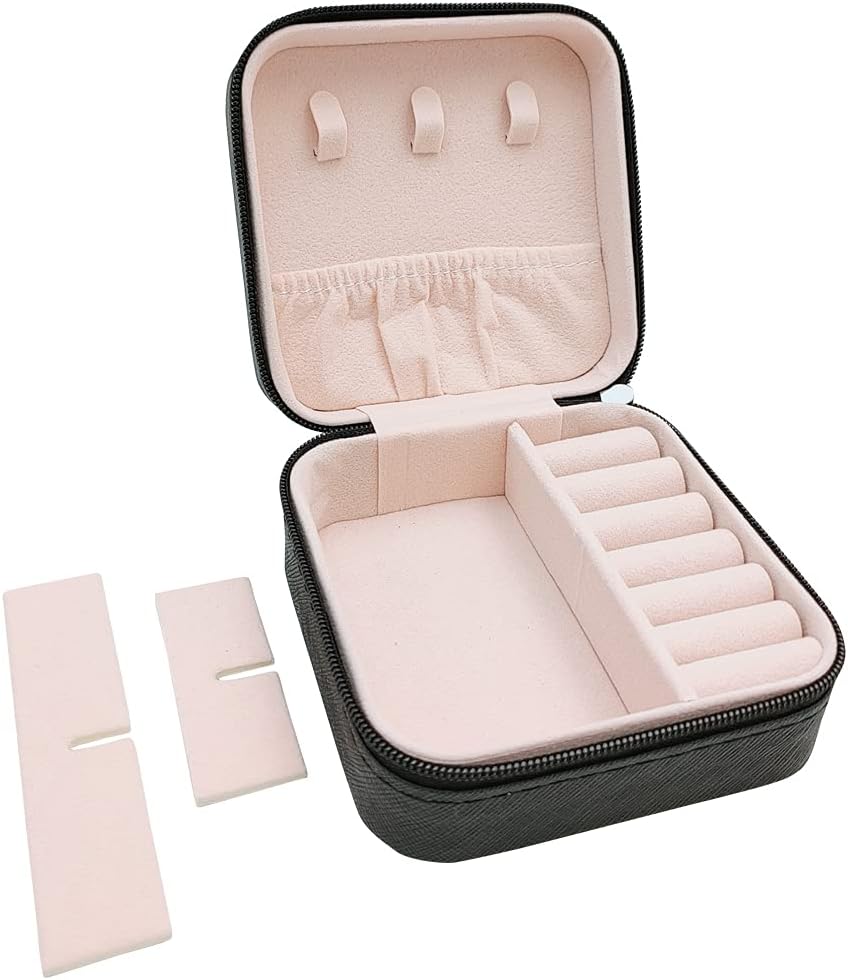 Mini Jewelry Travel Case, Small Portable Jewellry Organizer Box Portable Display Storage Box for Rings Earrings Necklaces, Gifts for Girl, Women, Wedding, Birthday, Mom, Mother's Day (Blue)