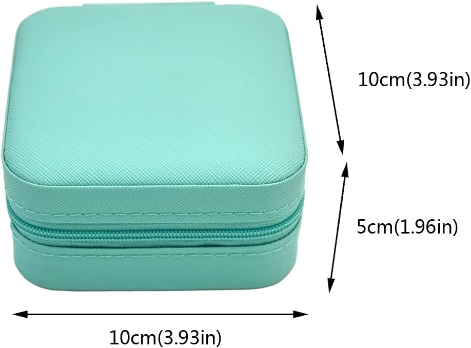 Mini Jewelry Travel Case, Small Portable Jewellry Organizer Box Portable Display Storage Box for Rings Earrings Necklaces, Gifts for Girl, Women, Wedding, Birthday, Mom, Mother's Day (Blue)