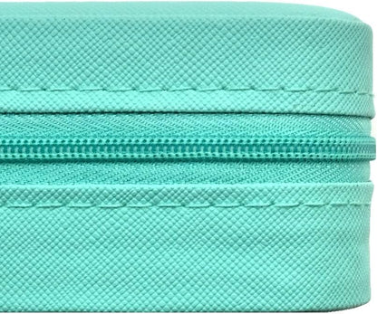 Mini Jewelry Travel Case, Small Portable Jewellry Organizer Box Portable Display Storage Box for Rings Earrings Necklaces, Gifts for Girl, Women, Wedding, Birthday, Mom, Mother's Day (Blue)