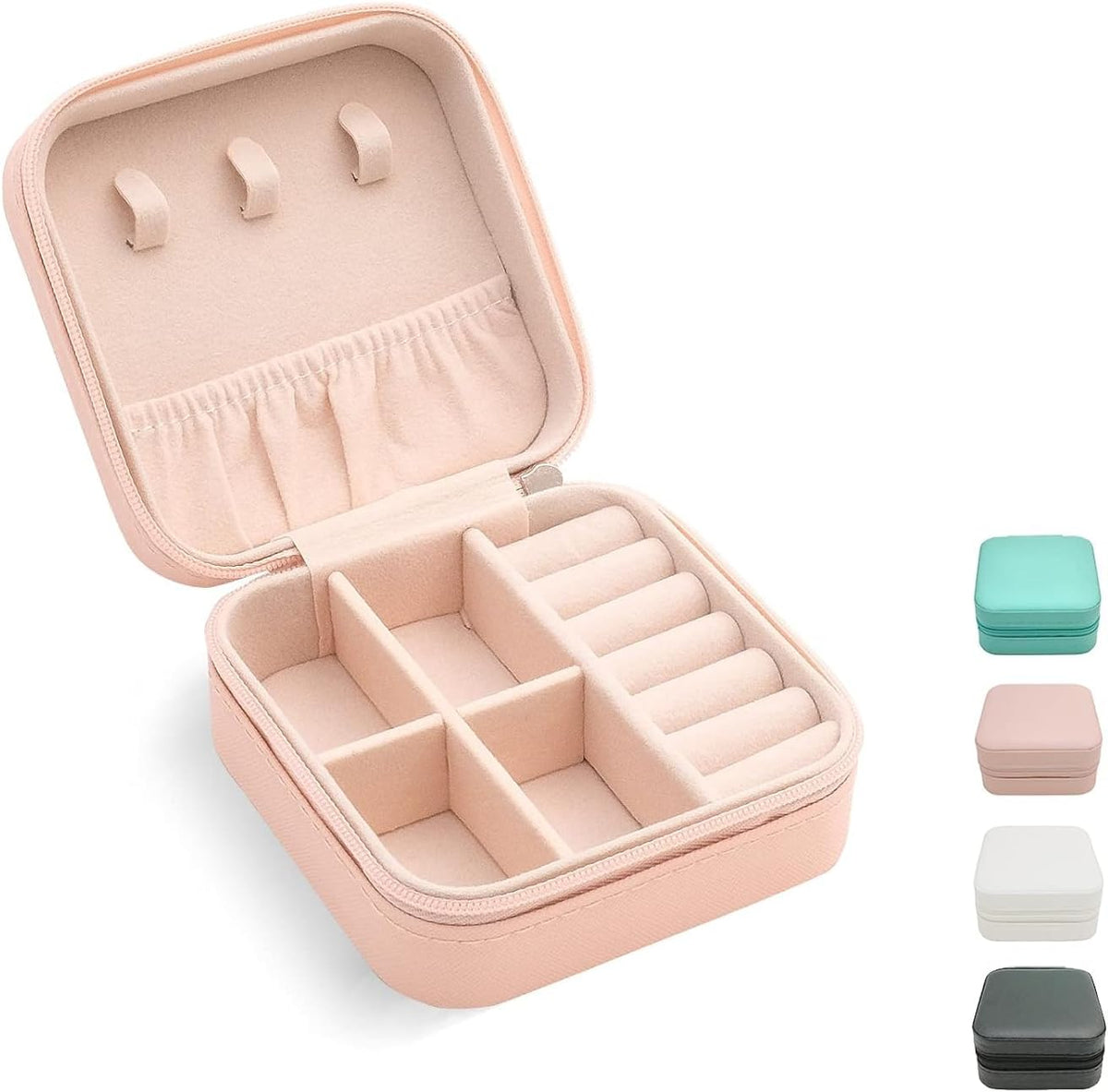 Mini Jewelry Travel Case, Small Portable Jewellry Organizer Box Portable Display Storage Box for Rings Earrings Necklaces, Gifts for Girl, Women, Wedding, Birthday, Mom, Mother's Day (Blue)