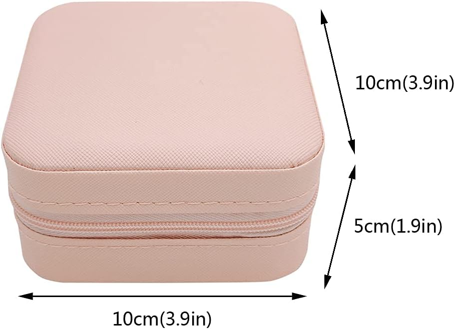 Mini Jewelry Travel Case, Small Portable Jewellry Organizer Box Portable Display Storage Box for Rings Earrings Necklaces, Gifts for Girl, Women, Wedding, Birthday, Mom, Mother's Day (Blue)