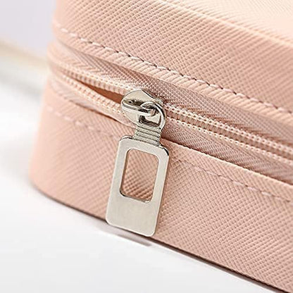 Mini Jewelry Travel Case, Small Portable Jewellry Organizer Box Portable Display Storage Box for Rings Earrings Necklaces, Gifts for Girl, Women, Wedding, Birthday, Mom, Mother's Day (Blue)