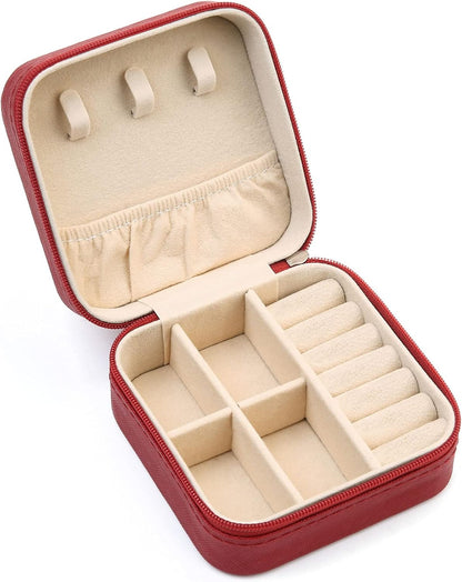 Mini Jewelry Travel Case, Small Portable Jewellry Organizer Box Portable Display Storage Box for Rings Earrings Necklaces, Gifts for Girl, Women, Wedding, Birthday, Mom, Mother's Day (Blue)