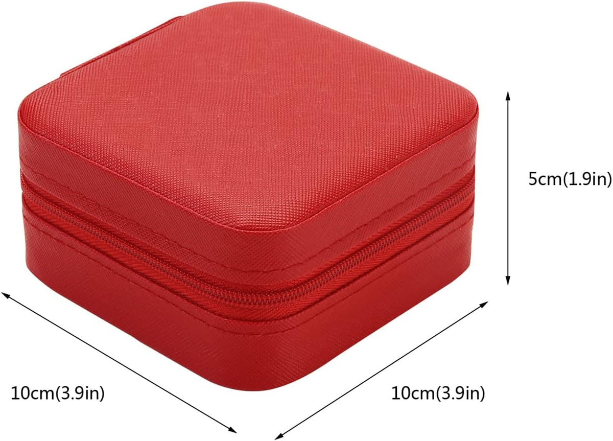 Mini Jewelry Travel Case, Small Portable Jewellry Organizer Box Portable Display Storage Box for Rings Earrings Necklaces, Gifts for Girl, Women, Wedding, Birthday, Mom, Mother's Day (Blue)