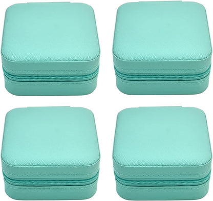 Mini Jewelry Travel Case, Small Portable Jewellry Organizer Box Portable Display Storage Box for Rings Earrings Necklaces, Gifts for Girl, Women, Wedding, Birthday, Mom, Mother's Day (Blue)