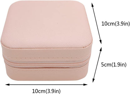 Mini Jewelry Travel Case, Small Portable Jewellry Organizer Box Portable Display Storage Box for Rings Earrings Necklaces, Gifts for Girl, Women, Wedding, Birthday, Mom, Mother's Day (Blue)