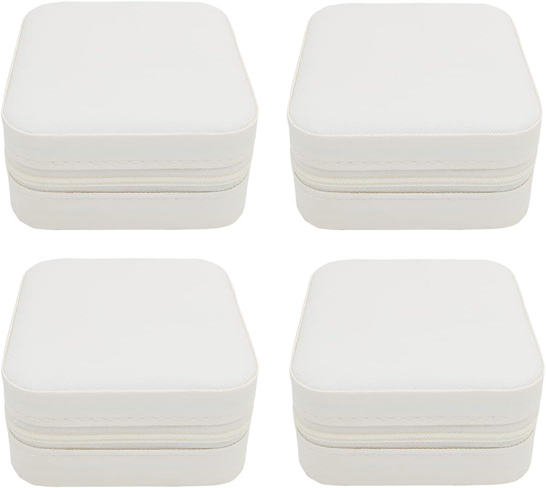 Mini Jewelry Travel Case, Small Portable Jewellry Organizer Box Portable Display Storage Box for Rings Earrings Necklaces, Gifts for Girl, Women, Wedding, Birthday, Mom, Mother's Day (Blue)