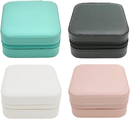 Mini Jewelry Travel Case, Small Portable Jewellry Organizer Box Portable Display Storage Box for Rings Earrings Necklaces, Gifts for Girl, Women, Wedding, Birthday, Mom, Mother's Day (Blue)