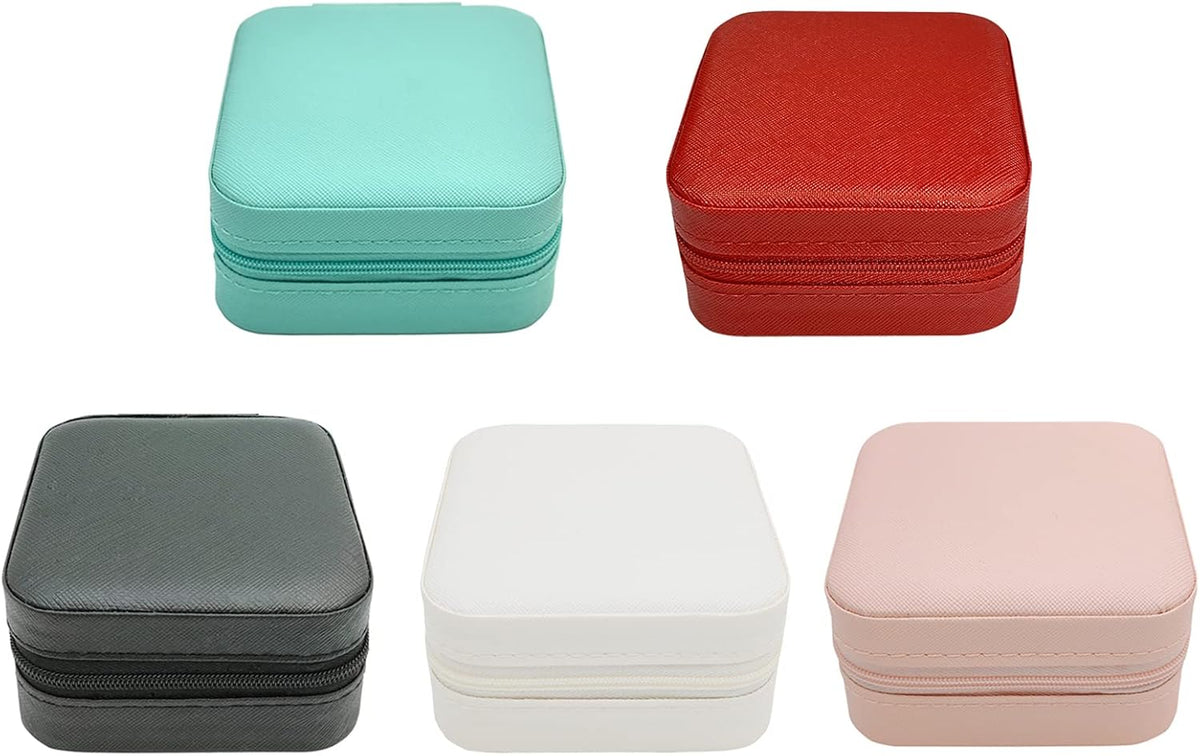 Mini Jewelry Travel Case, Small Portable Jewellry Organizer Box Portable Display Storage Box for Rings Earrings Necklaces, Gifts for Girl, Women, Wedding, Birthday, Mom, Mother's Day (Blue)