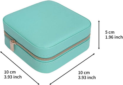Mini Jewelry Travel Case, Small Portable Jewellry Organizer Box Portable Display Storage Box for Rings Earrings Necklaces, Gifts for Girl, Women, Wedding, Birthday, Mom, Mother's Day (Blue)