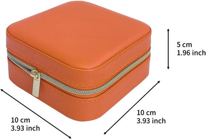 Mini Jewelry Travel Case, Small Portable Jewellry Organizer Box Portable Display Storage Box for Rings Earrings Necklaces, Gifts for Girl, Women, Wedding, Birthday, Mom, Mother's Day (Blue)
