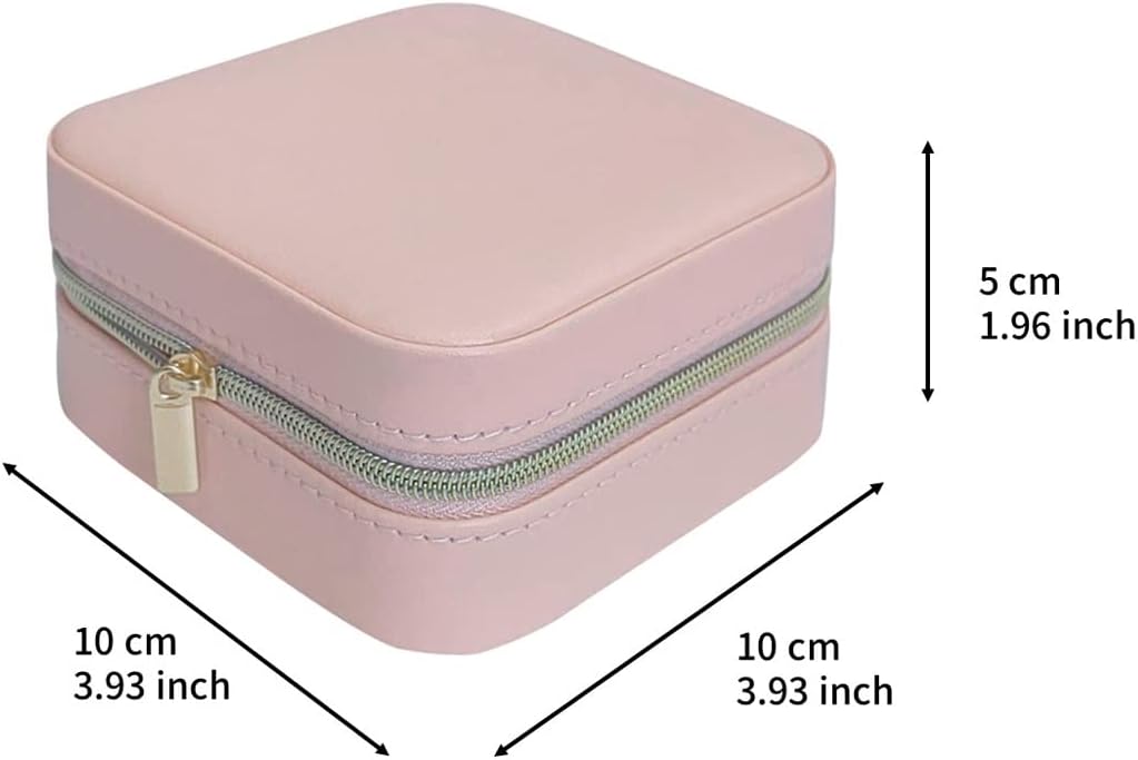 Mini Jewelry Travel Case, Small Portable Jewellry Organizer Box Portable Display Storage Box for Rings Earrings Necklaces, Gifts for Girl, Women, Wedding, Birthday, Mom, Mother's Day (Blue)