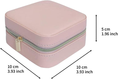 Mini Jewelry Travel Case, Small Portable Jewellry Organizer Box Portable Display Storage Box for Rings Earrings Necklaces, Gifts for Girl, Women, Wedding, Birthday, Mom, Mother's Day (Blue)