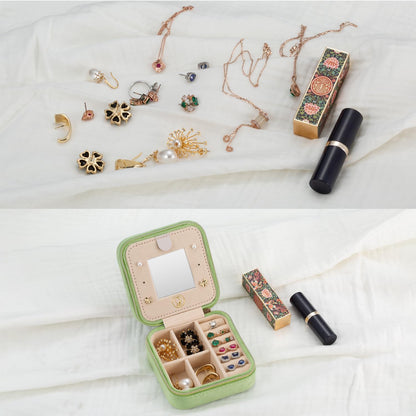 Mini Jewelry Travel Case, Small Portable Jewellry Organizer Box Portable Display Storage Box for Rings Earrings Necklaces, Gifts for Girl, Women, Wedding, Birthday, Mom, Mother's Day (Blue)
